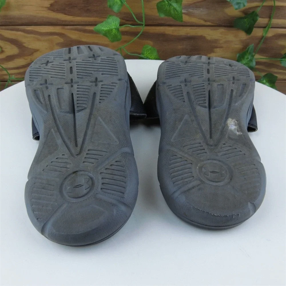 Under Armour Shoes Sz 3 Slide Boys Youth Black Synthetic‎ Hook & Loop Medium